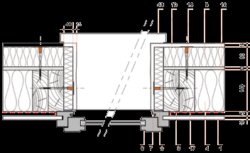 verticale con interasse di 50-60 cm riempita di isolante, da pannelli di sostegno che consentono di realizzare un muro con cavità chiuse.