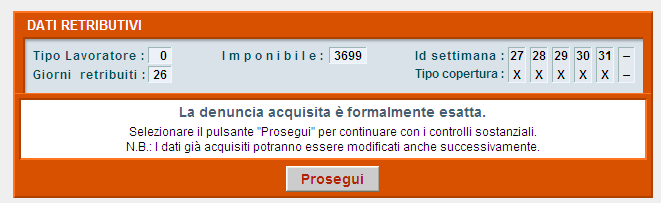 contributiva cliccando sul tasto Denuncia Aziendale si possono variare gli elementi