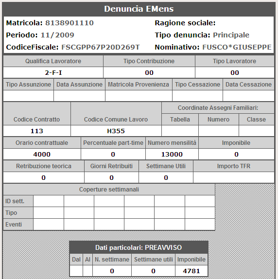 essere indicati se non è presente l elemento <Cessazione>; l elemento <Imponibile> invece, può essere esposto sia contestualmente alle altre informazioni, sia come unico dato nel momento in cui viene