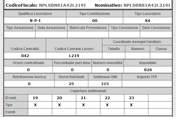 Codice Errore: N0NR > FONDI ANTE 95: MANCANO INFORMAZIONI DOVUTE Utilizzato per: errata valorizzazione di elementi del flusso Si tratta di lavoratori iscritti prima del 31 dicembre 1995 ai seguenti