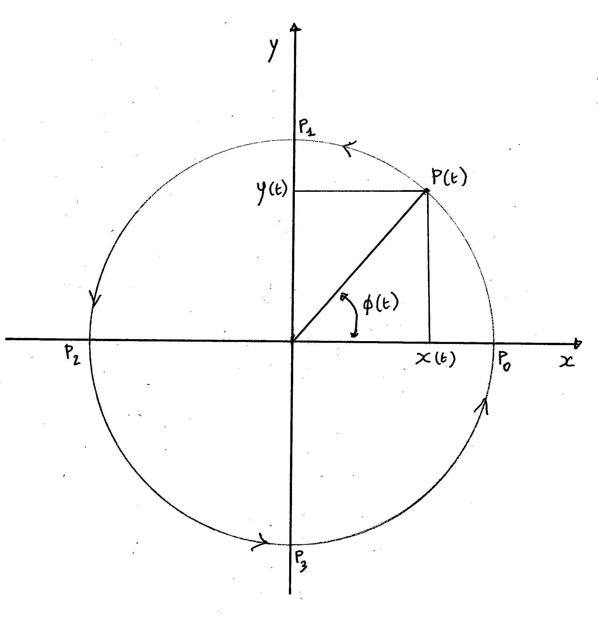 Moto circolare Ad un generico tempo t la posizione del punto materiale sulla traiettoria sarà data dall ascissa curvilinea e/o dalle coordinate cartesiane s(t)=vt (10) x(t)=rcos(φ(t)) (11) masel