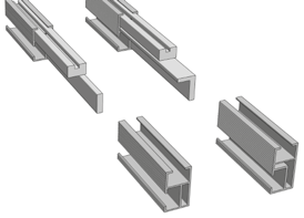 Profilo connettore Fix Plus T 33 mm 4 mm Fix Plus 1 Fix Plus 49 mm Fix Plus 3 56 mm Fix Plus 4 67 mm Fix Plus 5 93 mm Fig.