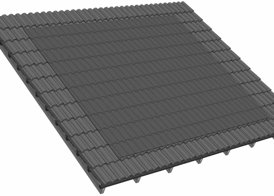 Esempio di montaggio C A titolo di esempio viene descritto il montaggio di un sistema di montaggio a strati Sunfix plus su tetto di tegole con moduli in posizione verticale e gancio per tetto 90.