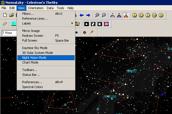 5) Stampare le mappe stellari Se non possedete un computer portatile, troverete molto utile la funzione CHART VIEW che permette di creare delle mappe stellari, stamparle e portarle con voi durante le