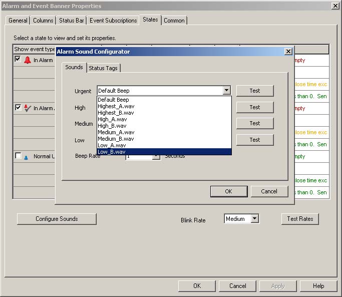 Configurazione degli avvisi sonori degli allarmi per l indicatore Possibilità di