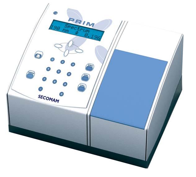 Prim - SECOMN Nuova generazione di spettrofotometri completamente automatici, proposti nella versione "Light", per un semplice utilizzo di assorbanza, trasmissione e concentrazione, e nella versione