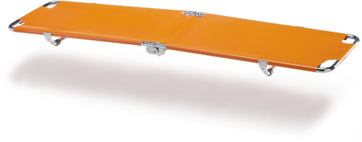 BC 0015 Barella emergenza pieghevole Folding emergency stretcher Realizzata con telaio in acciaio verniciato e telo in PVC termosaldato questa barella pieghevole è ideale come barella di