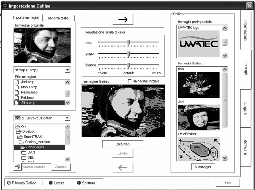 4. Galileo e SmartTRAK (interfaccia PC) È possibile scegliere se trasferire dalla memoria di Galileo tutte le immersioni o solo quelle nuove (impostazione di default).