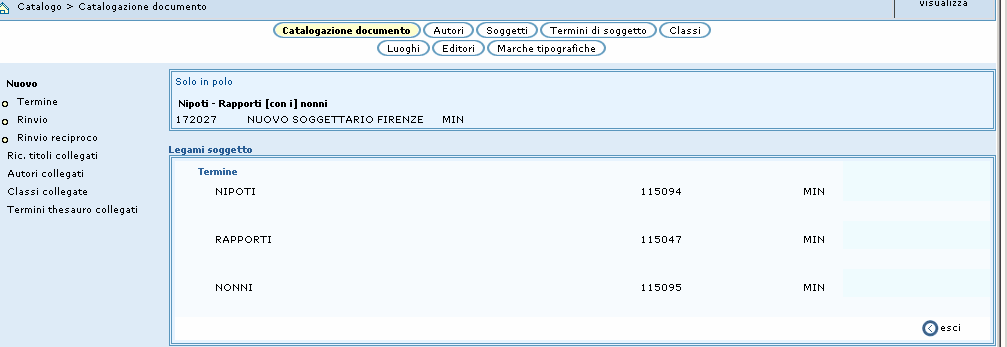 Confermando, il legame con il soggetto è inserito.