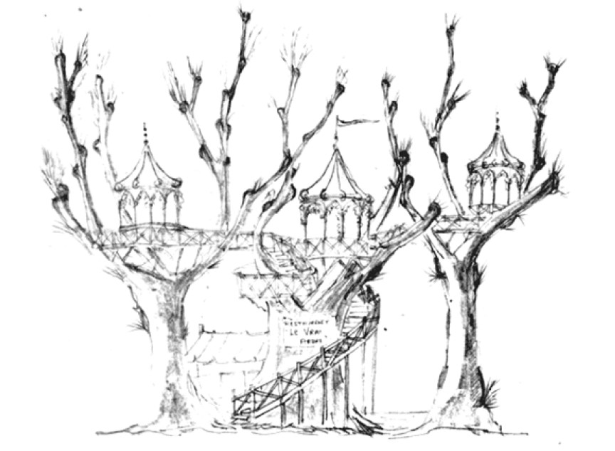 Figura 2: Le Grand Robinson (Parigi, Francia) In Inghilterra, durante il regno della Regina Vittoria, nacque una versione popolare della casa sull albero, che, grazie anche alla passione per l