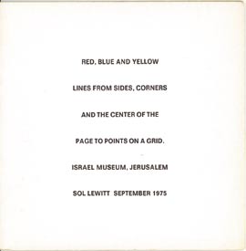 inglese ed ebraica. Pubblicazione dita in occasione della mostra tenutasi al Israel Museum di Gerusalemme nel settembre del 1975. Tiratura non indicata.