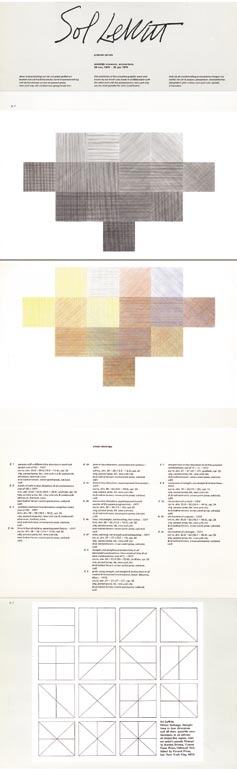 29. Sol Lewitt prenten/prinz, Amsterdam, Stedelijk, 1975; 27,4x20,8 cm., leporello, pp.[10], libro d artista ripiegato a dieci ante con 1 illustrazione a colori e 4 illustrazioni bianco e nero.