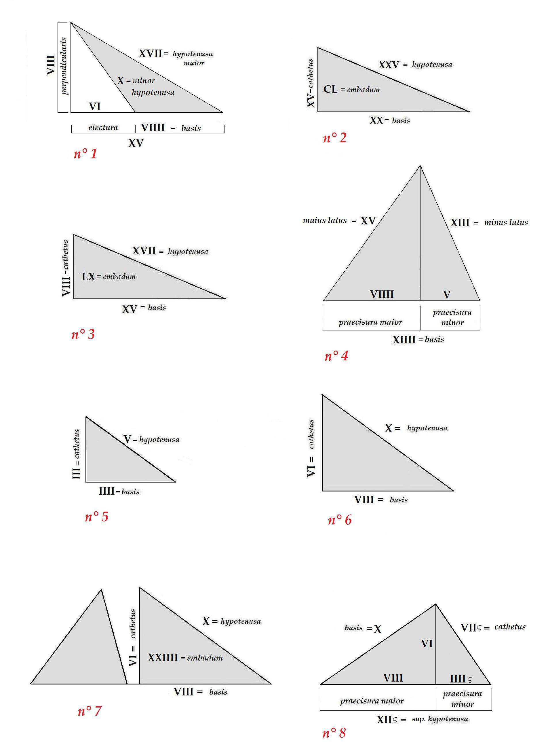 Figure geometriche connesse rispettivamente agli otto problemi del Podismus. Fig.