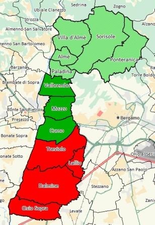 L aggregazione territoriale Il DAT è composto da 12 comuni tutti nel territorio della provincia di Bergamo, con Capofila il comune di Dalmine.