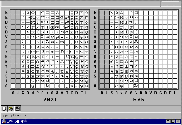 Avviare il programma facendo clic sull'icona Tun DB Map nei gruppi Data Access (menu Avvio, Programmi, Esker Tun in Windows 95/98/2000 e Windows NT).