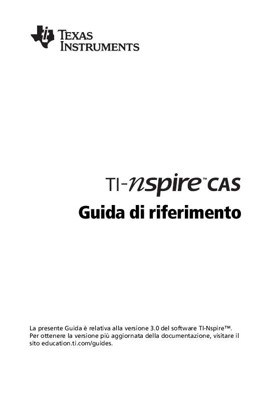 Troverà le risposte a tutte sue domande sul manuale d'uso TEXAS INSTRUMENTS TI- NSPIRE CAS (informazioni,