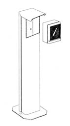 25076/7+25121 - P41+CM Vista esplosa della colonnina metallica e della fotocellula P41 Exploded view of the P41 photocell and the associated metal column Vue éclatée de la