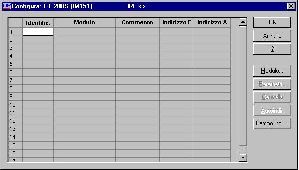 Esempio di progettazione PROFIBUS DP Figura 4-14 Campo di dialogo "Configura" ET 200S 2.