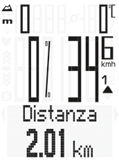 Display Nella zona destra del display, sotto all'indicazione della velocità, viene visualizzata l'unità di misura in kmh o mph. Viene inoltre indicata la bici attiva.