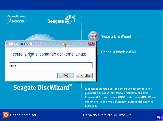 2) Una volta avviato il computer nell'ambiente di ripristino, verificare che vengano rilevate tutte le unità disco del sistema, incluse quelle esterne utilizzate per salvare i backup.