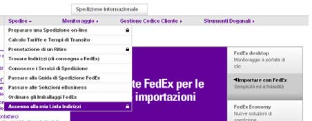 L Indirizzario FedEx Ship Manager permette di archiviare e utilizzare per le spedizioni i dettagli di 2500 destinatari e mittenti.