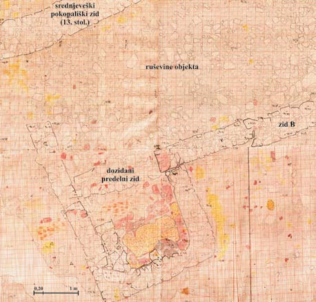 Vista verso sud (Archvio AONMS) Dopo l abbattimento almeno parziale dell edificio, il sistema di riscaldamento fu dismesso, le macerie della costruzione furono spianate e ricoperte da un nuovo