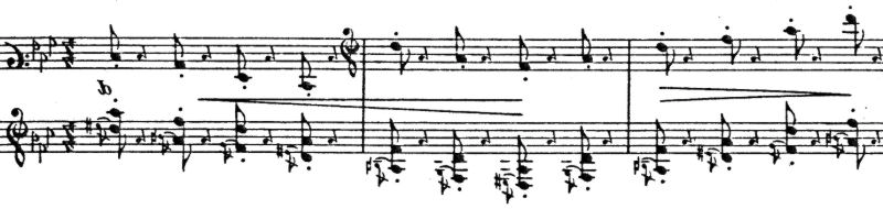 La seconda parte del tema riprende il motivo di una composizione di Hector Berlioz intitolata la danza delle silfidi.