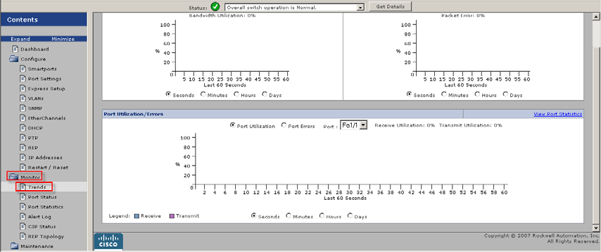 33. Fare clic su Port Statistics nel menu. Questa pagina fornisce statistiche dettagliate porta per porta.