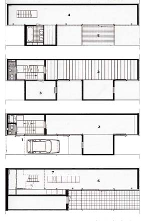 Le due case costruite in Borneo Sporenburg ad Amsterdam da MVRDV reinterpretano l abitazione costruita su impianto a schiera i cui limiti sono definiti da due strade: una di accesso carrabile all