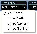 Il menu Note linked consente di creare simboli collegati