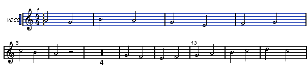 Lo Score Editor Se effettuiamo un doppio clic sul numero relativo alle multirest si