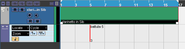 Visualizzazione dei marker nella partitura Ricordando che i marker sono dei segnalibri che individuano dei punti sulla timeline che