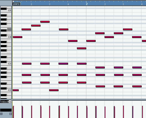 Lo Score Editor Le parti originali non sono quantizzate e conservano lo human feel, come possiamo osservare aprendo la parte nel Key Editor.