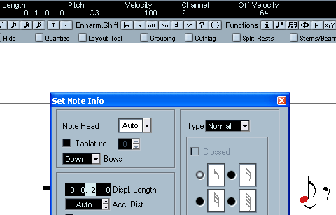 Lo Score Editor La casella Tablature è utilizzata per mostrare la nota selezionata nella forma dell intavolatura.