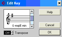 Cliccando nella misura 5 si apre la finestra dove scegliere la nuova tonalità.