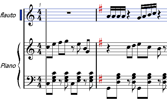 Lo Score Editor Se i righi musicali presentano un accollatura (cioè una parentesi graffa o quadra),