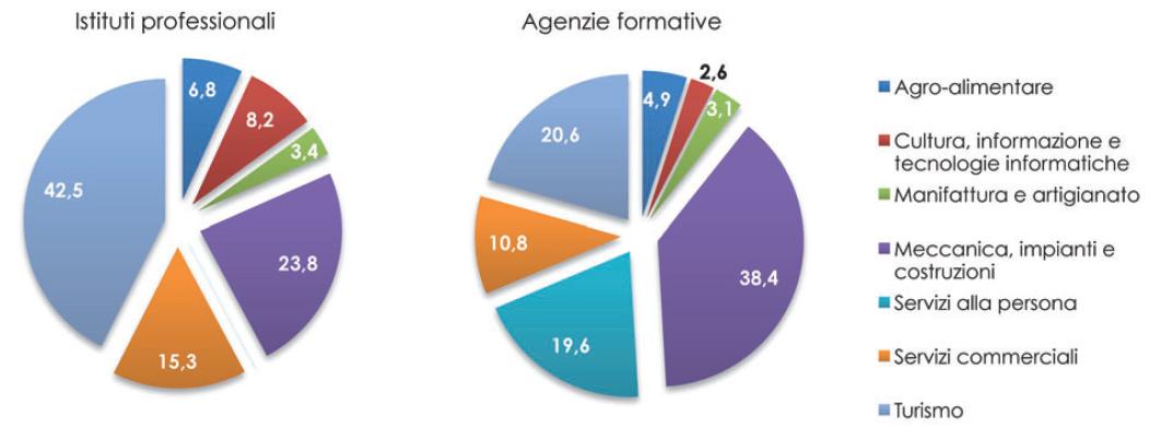 degli iscritti nelle prime e seconde classi nelle agenzie formative e nelle scuole è possibile evidenziare differenze e