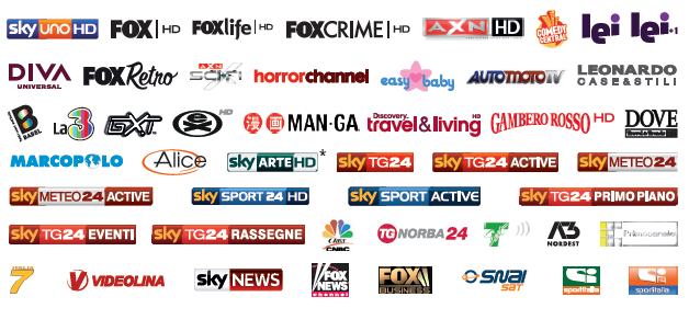 Composizione dei pacchetti Sky TV I canali Sky TV NOVITA : Sky Arte HD il primo canale interamente dedicato all arte, l