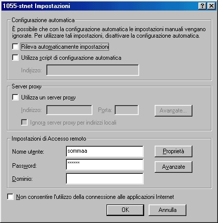 Configurazione proxy server Nel mio caso Stnet mi mette a disposizione un Proxy all'indirizzo proxy.stnet.net e risponde alla porta 81.