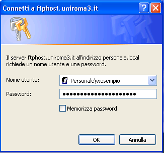 Inserire nell apposito riquadro l indirizzo di pubblicazione della cartella sul server Selezionare Avanti.