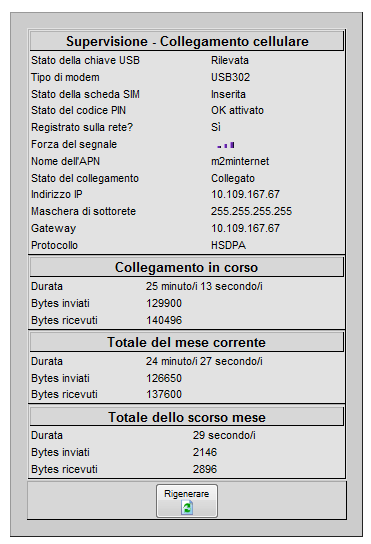 Se dopo 2 minuti lo Stato del collegamento è sempre Scollegato, verificare l'esattezza dei parametri cellulari. 12. Nel menu a sinistra, cliccare su Scollegamento. 13. Scollegare il cavo Ethernet. 14.