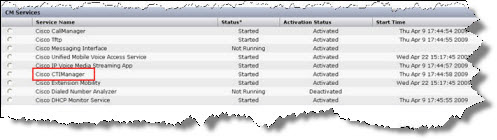 Capitolo 4: Introduzione a Cisco Unified Communications Manager per Click to Call Verifica dell'esecuzione del servizio CCMCIP in Cisco Unified Communications Manager L'applicazione Click to Call