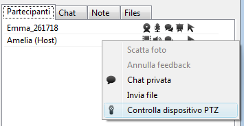 Questa operazione può essere effettuata con la selezione della corrispondente voce nel menu a tendina che si apre facendo click con il tasto destro del mouse sulla riga corrispondente al partecipante