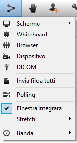 Attraverso il comando cedi la parola viene aperto ( o lasciato aperto se già lo era) il canale audio del partecipante che ha attivato il feedback alza la mano per primo e viene contestualmente