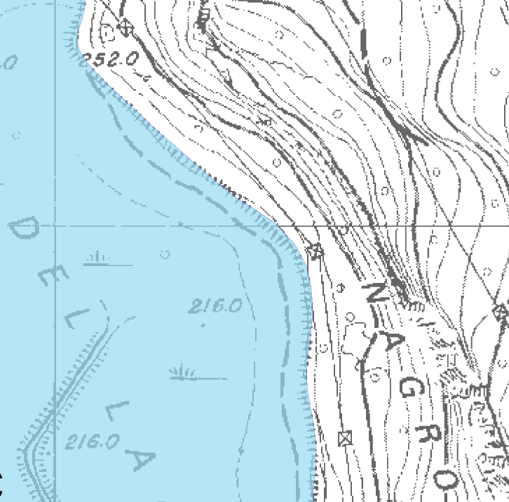 000 a macroscala, suddividendo lungo le sponde del lago le zone in cui si ha una uguale intensità di canalizzazione.