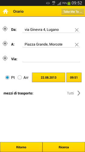 Le varie funzioni in sintesi L app di AutoPostale consente di utilizzare svariate funzioni, di cui viene qui fornita una breve spiegazione: Funzione Orario La funzione "Orario" racchiude i dati