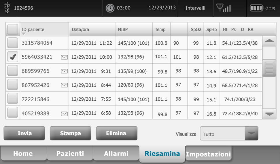 78 Gestione dei dati paziente Welch Allyn Connex Vital Signs Monitor 6000 Series 4.