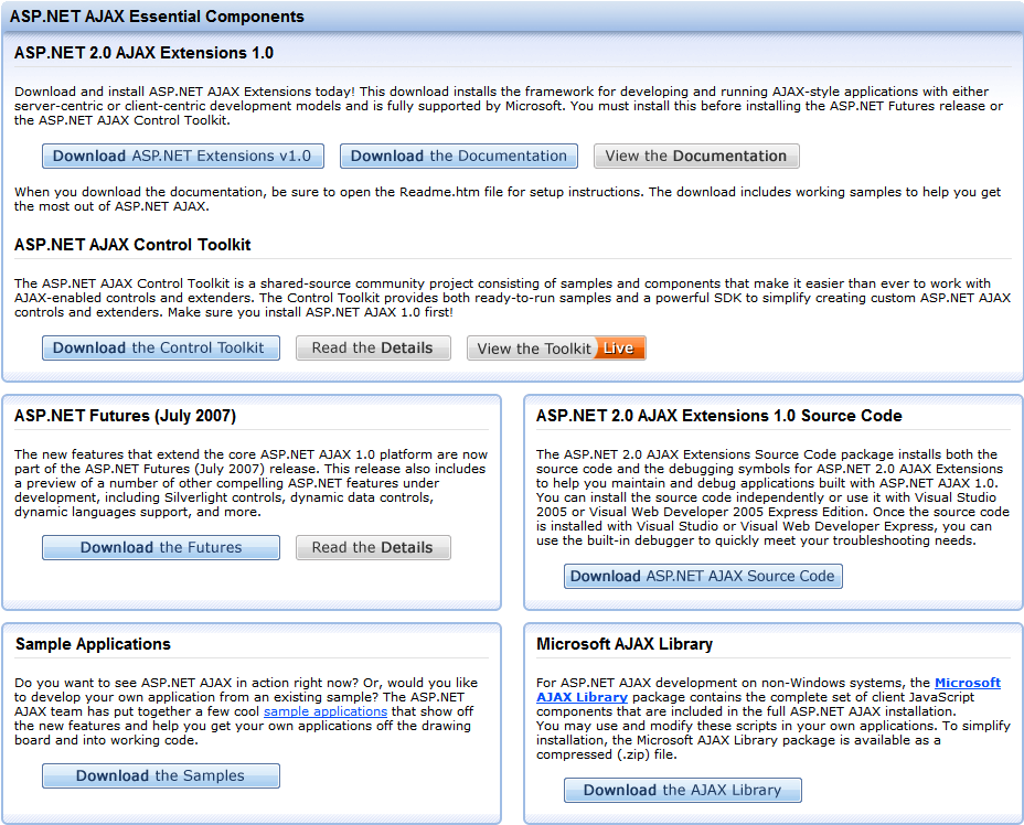 -Possono essere utilizzate anche con server non MS -Fanno parte di ASP.