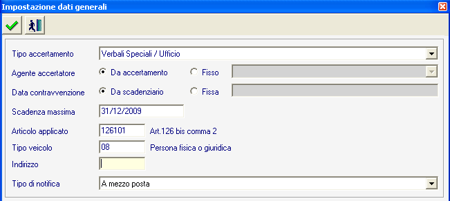 Generazione automatica verbali secondo articolo 126 Bis Funzione di generazione automatica dei verbali secondo l articolo 126 Bis ai proprietari che non hanno fornito, o fornito in modo parziale, i