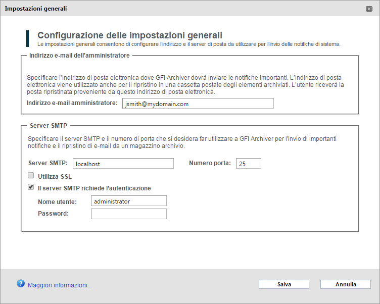 OPZIONE Configurazione della scheda Ricerca archiviazione di fax Configurazione notifica stato archiviazione Abilitare questa funzione per visualizzare la scheda aggiuntiva di ricerca fax all interno